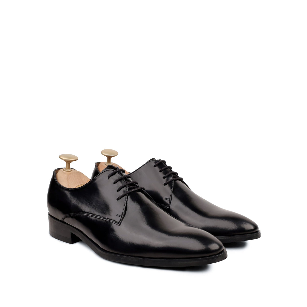 Vicente - Men's Black Leather Derby Shoe