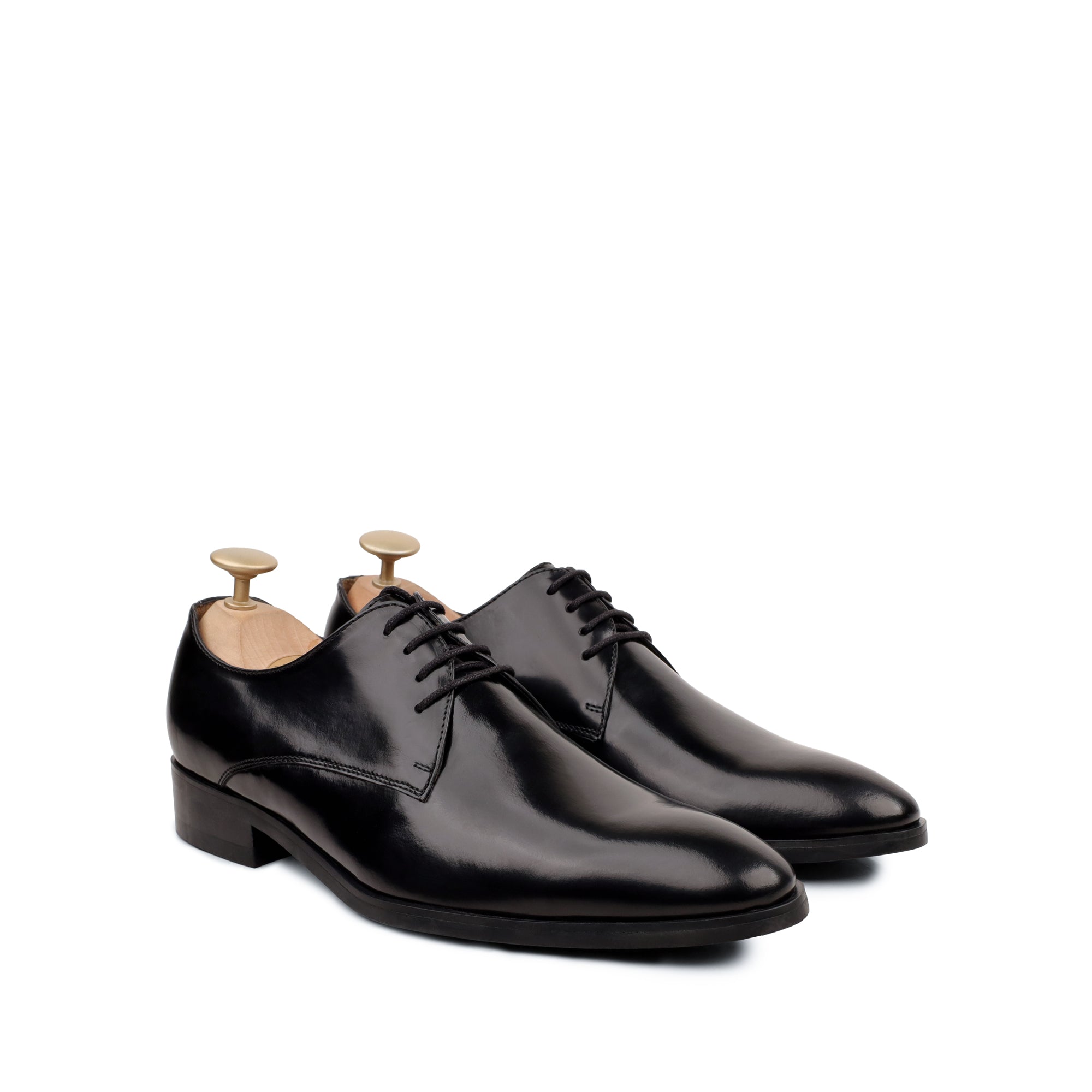 Vicente - Men's Black Leather Derby Shoe