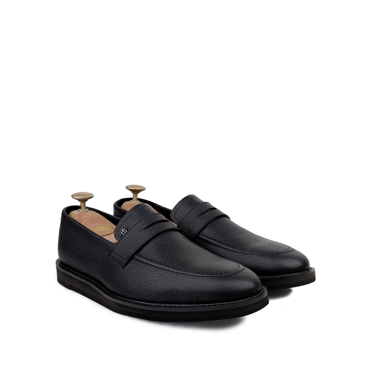 Emory - Men's Black Milled Leather Casual