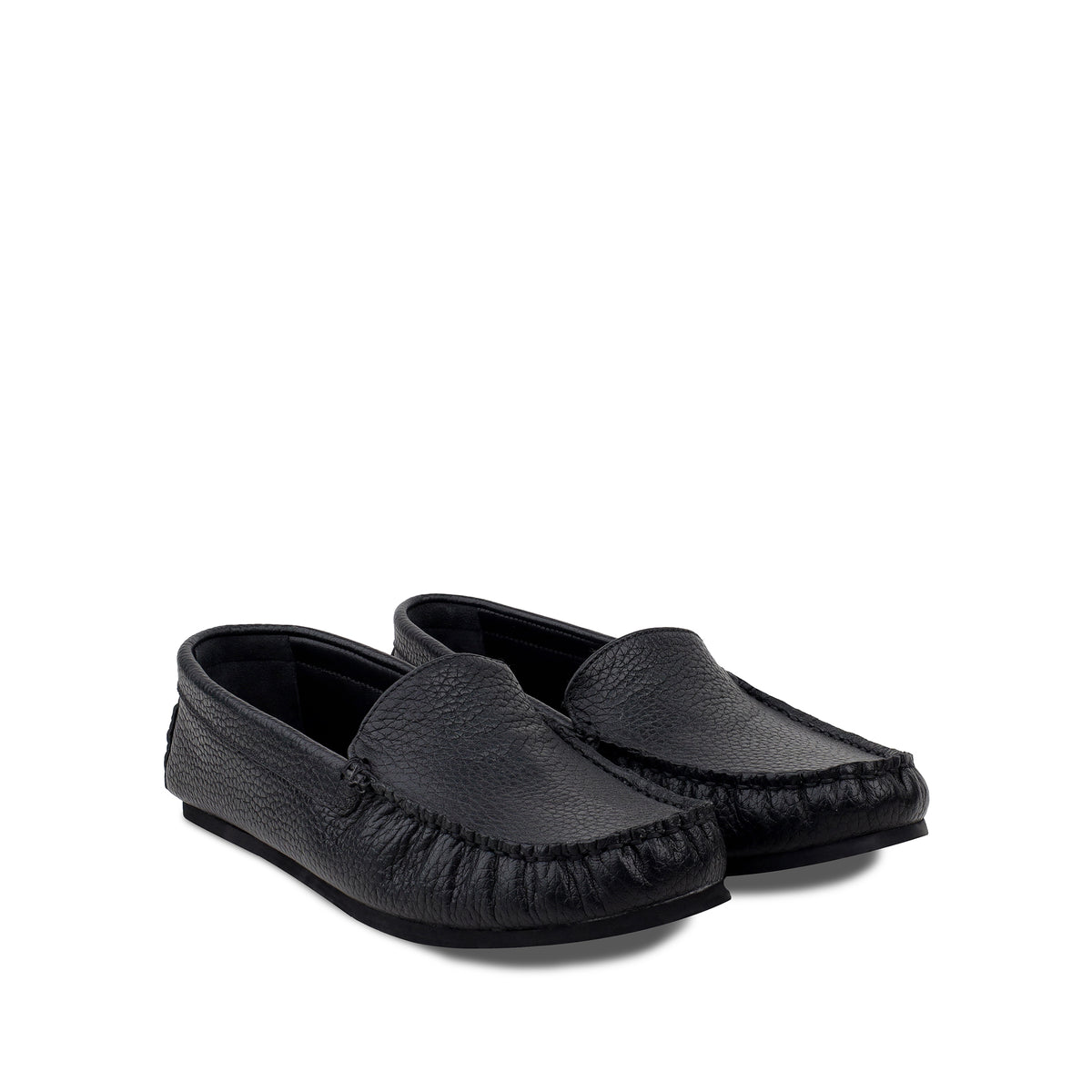 Amira - Women's Black Milled Leather Driver
