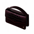 Victoria  - Oxblood Crocodile Textured Micro Bag