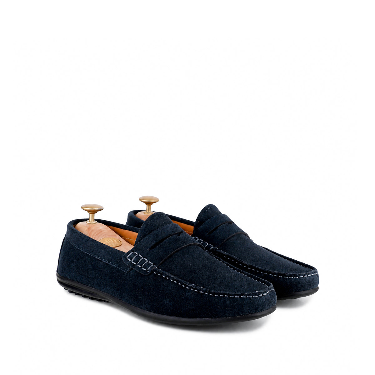 Knox - Men's Dark Blue Split Suede Driver Shoe