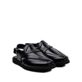 Nate - Children’s Black Box Leather Sandal