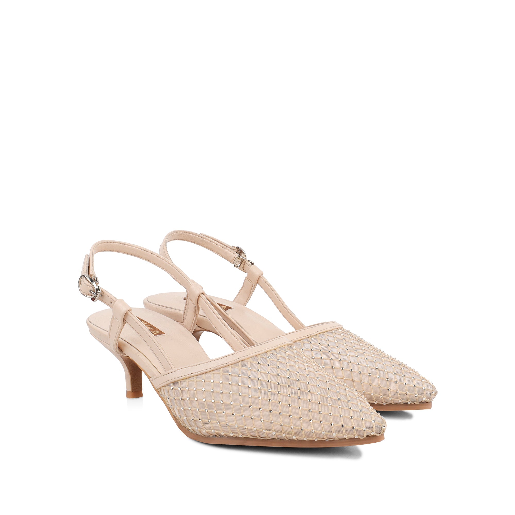 Luna - Women's Beige 70mm Heel