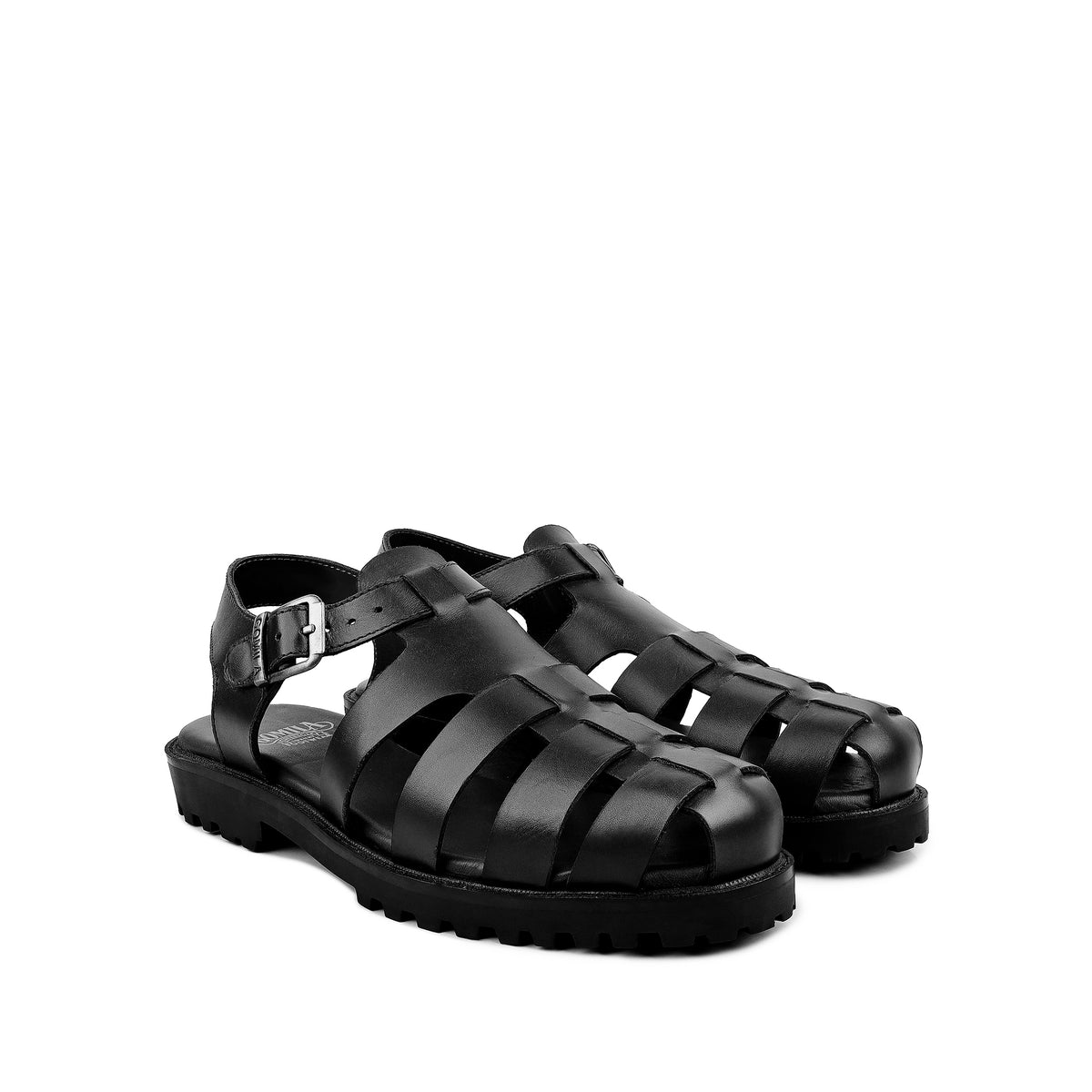 Balmo - Men's Black Calf Leather Sandal