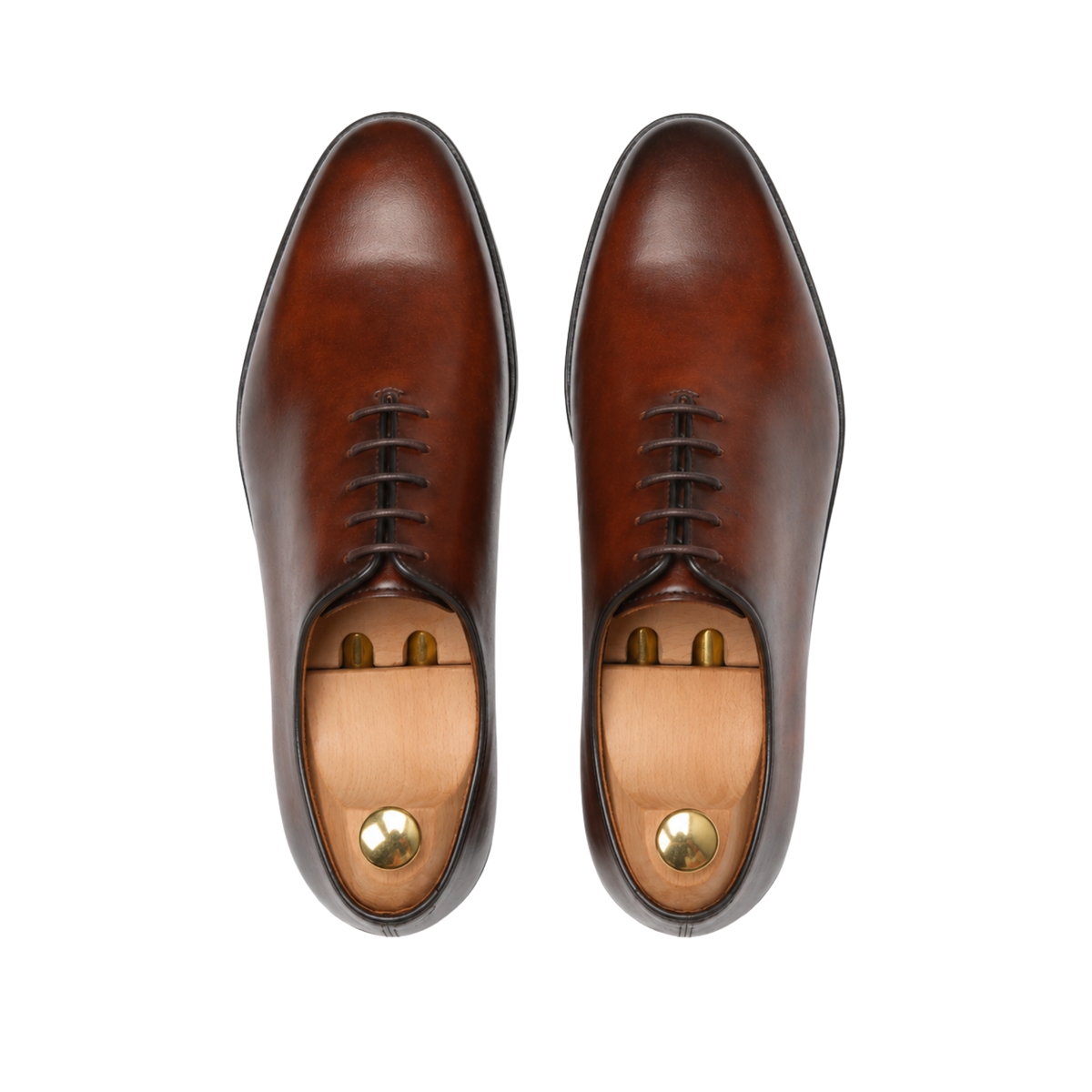 Yama - Men's Burnished Brown Calf Leather Wholecut Shoe
