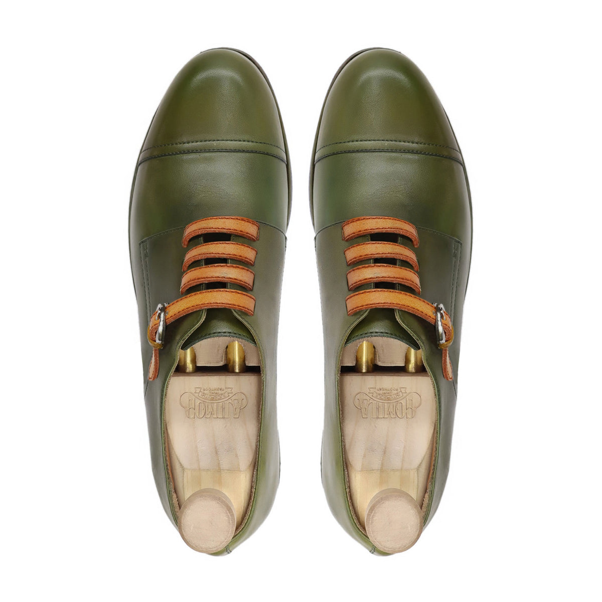 Ikara - Men's Green Calf Leather Derby Shoe