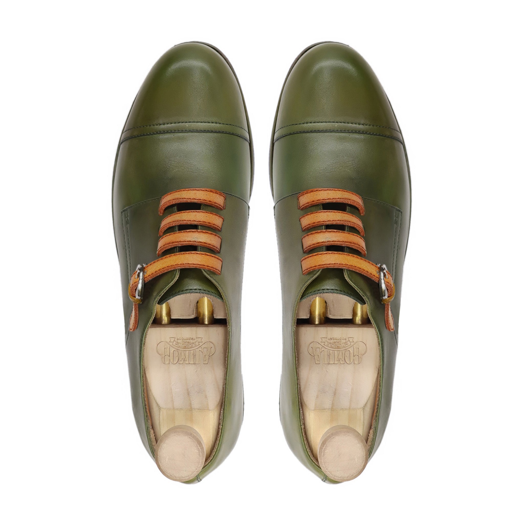 Ikara - Men's Green Calf Leather Derby Shoe