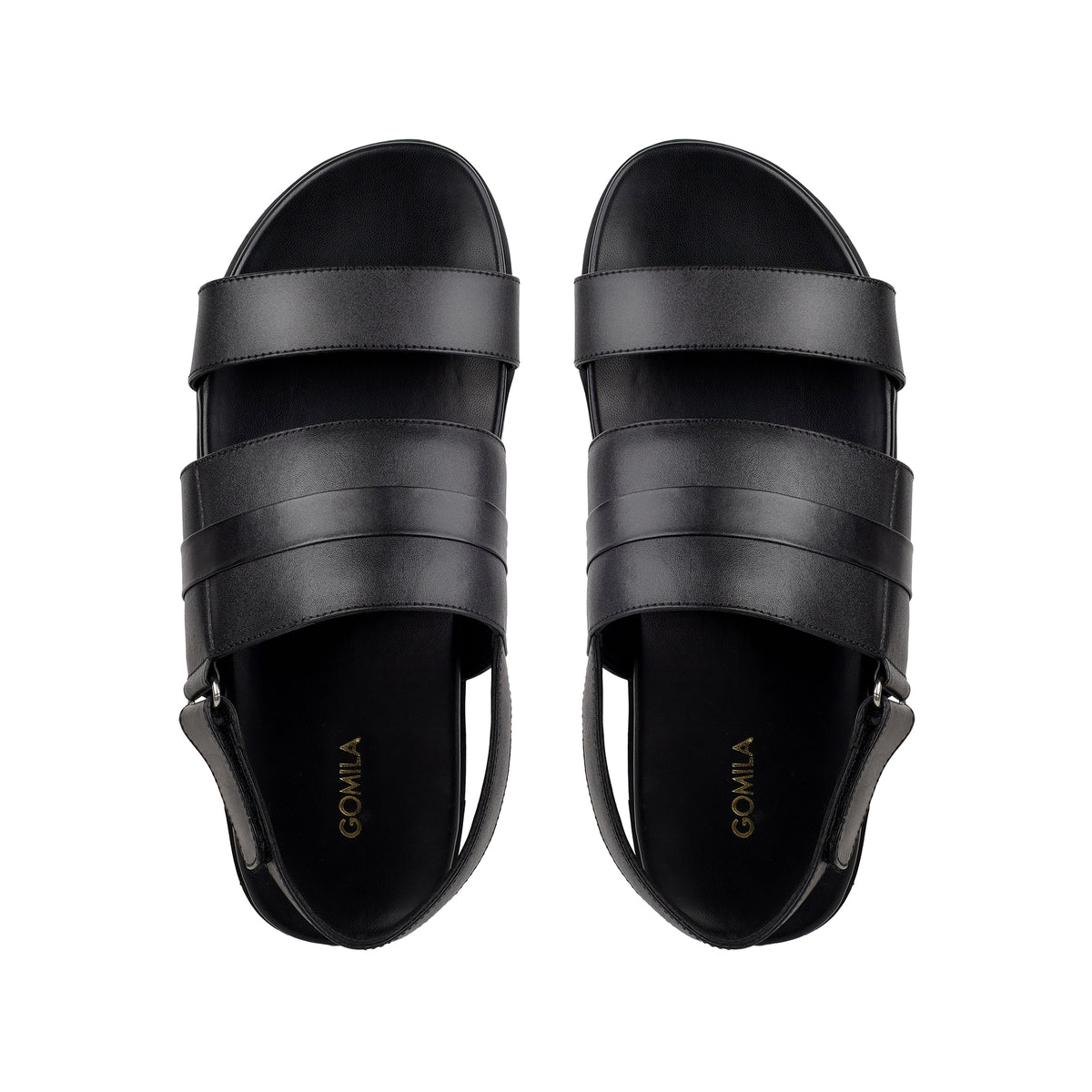 Fidel  - Men's Black Calf Leather Sandal