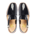 Torree - Men's Black Box Leather High Shine Sandal