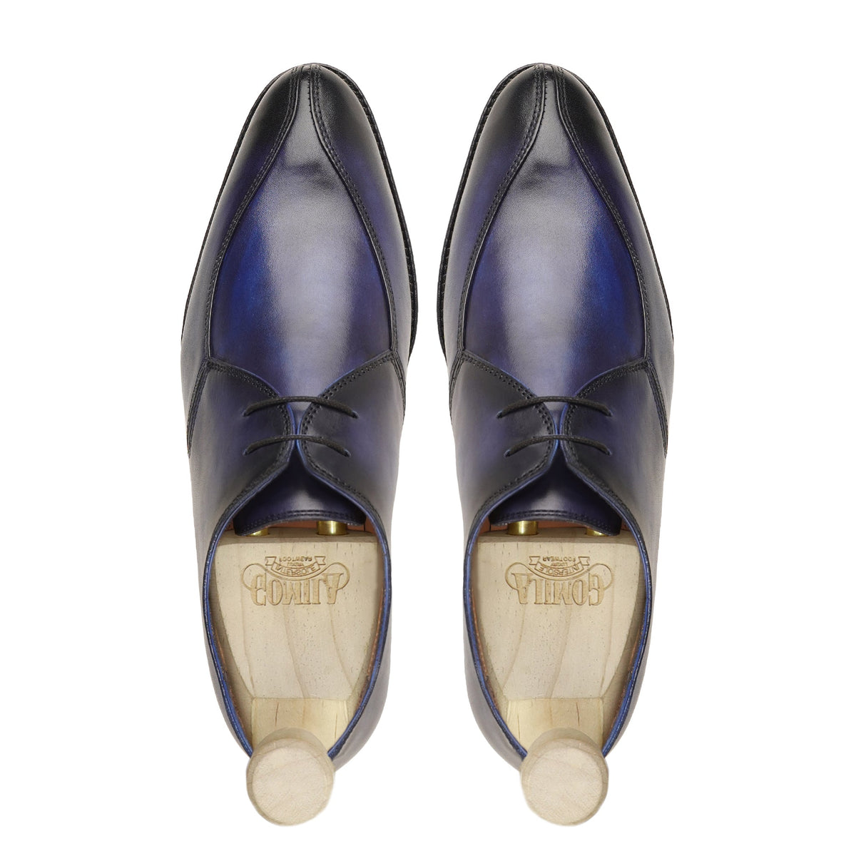 Berke - Men's Burnished Blue Calf Leather Derby Shoe