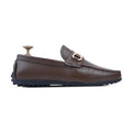 Tex - Men's Brown Pebble Grain Leather Driver Shoe