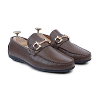 Tex - Men's Brown Pebble Grain Leather Driver Shoe