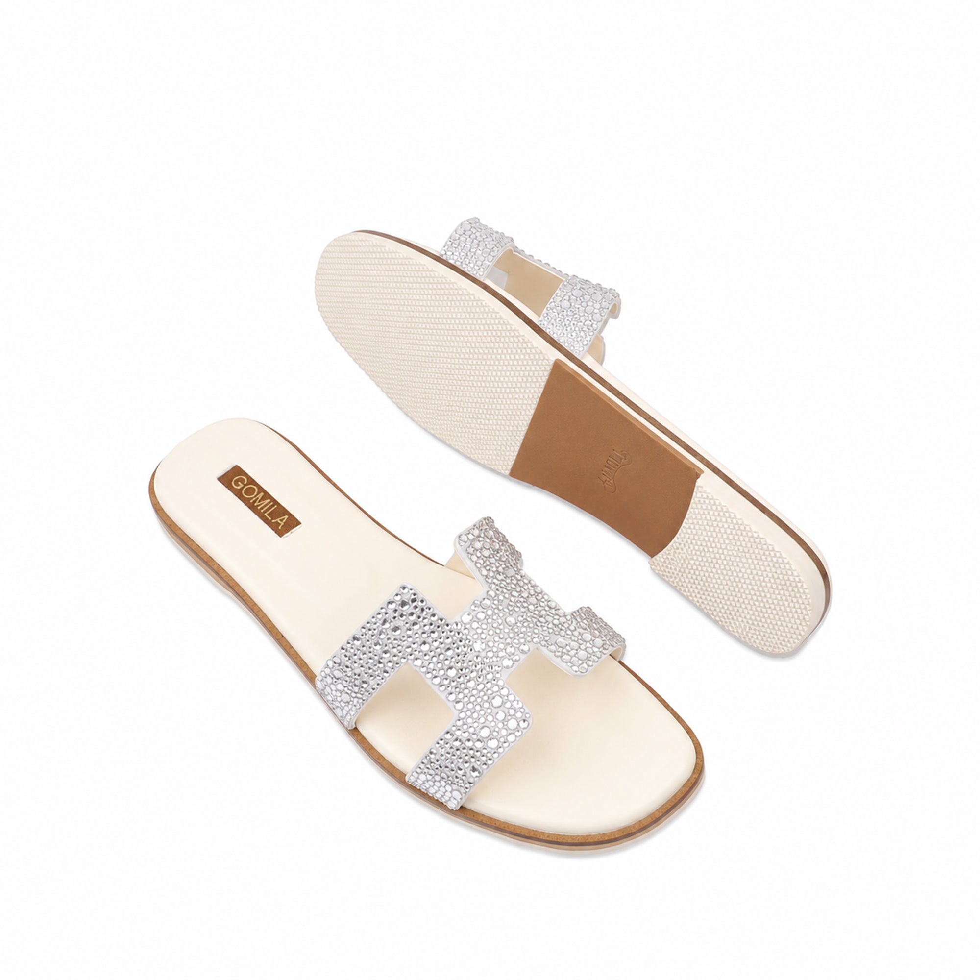Sierra - Women's Crystal White Rhinestone Slipper