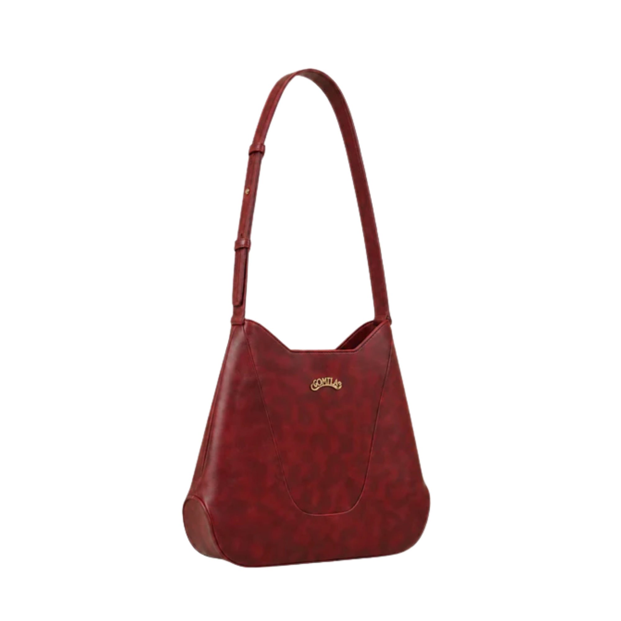 Lilura- Red Burnish Rexine Hand Bag