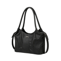 Lushia - black Pebble Grain Leather Hand Bag