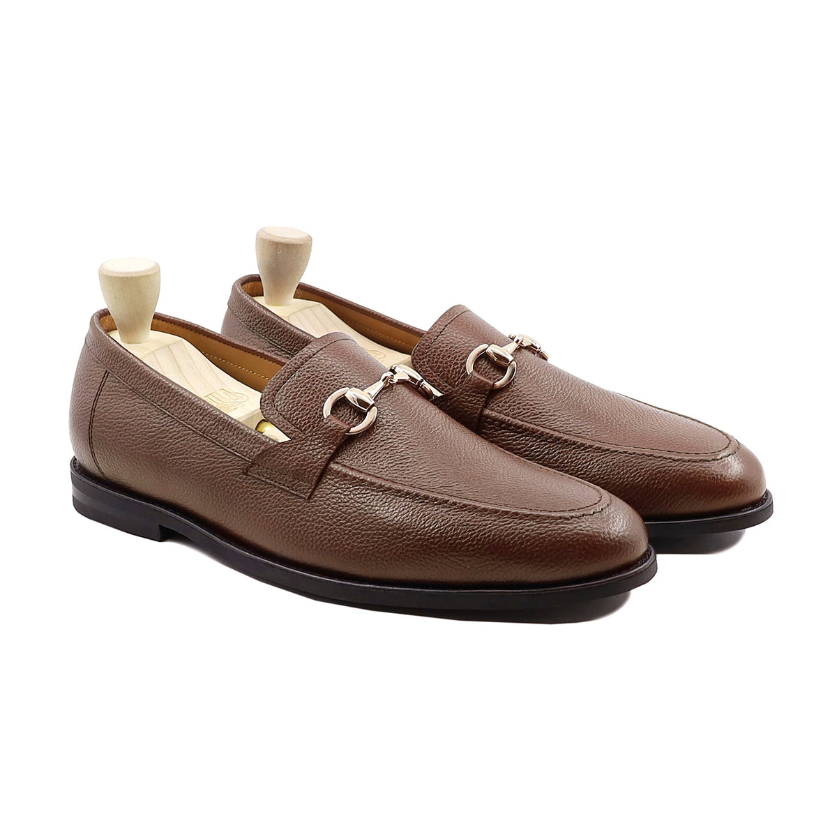 Jace - Men's  Brown Pebble Grain Leather Loafer