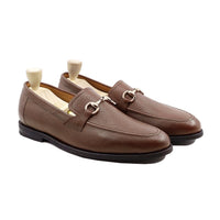 Jace - Men's  Brown Pebble Grain Leather Loafer