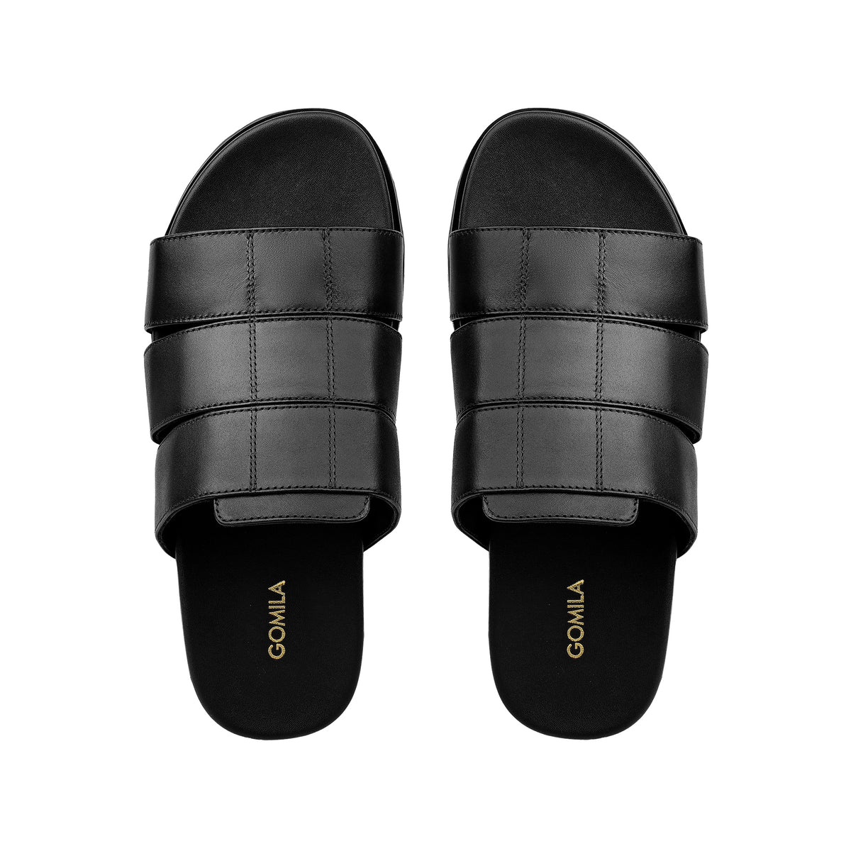 Cozyo - Men's Black Calf Leather Slipper