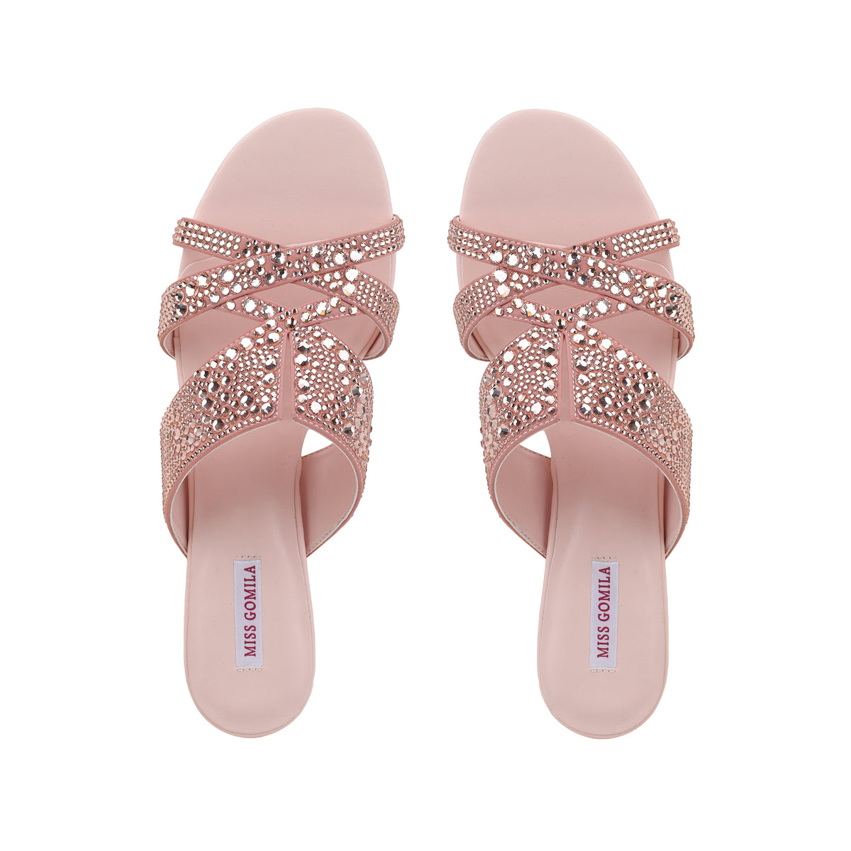 Jada - Women's Pink Hand Set Crystals 50mm Heels