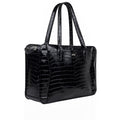Zayne - Black Crocodile Leather Laptop Bag