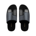 Borela - Men's Black & Gery Calf Leather Slipper
