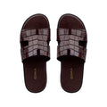 Cameron CROCO- Men's Chocolate Brown Crocodile Textured Leather Slipper