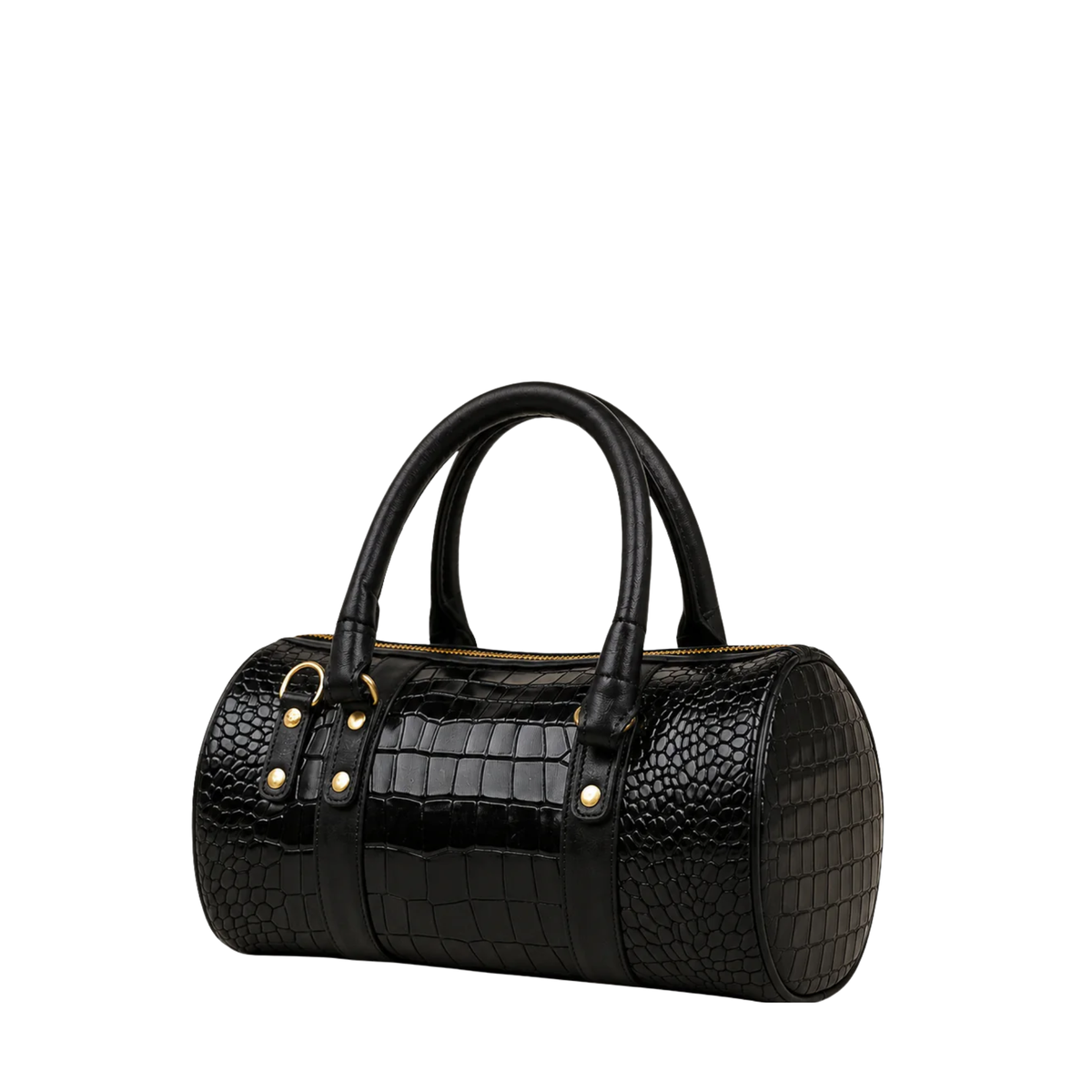Niva - Black Crocodile Leather Hand Bag
