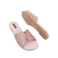 Skye - Women's Peach Pink Rhinestone Slipper