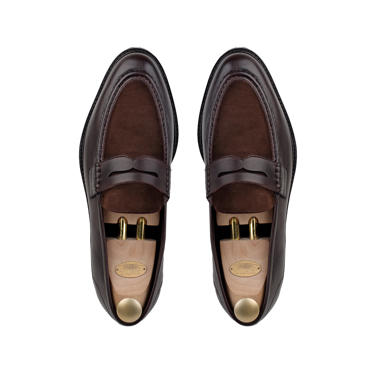 Zach - Men's Brown Calf & Suede Leather Loafer