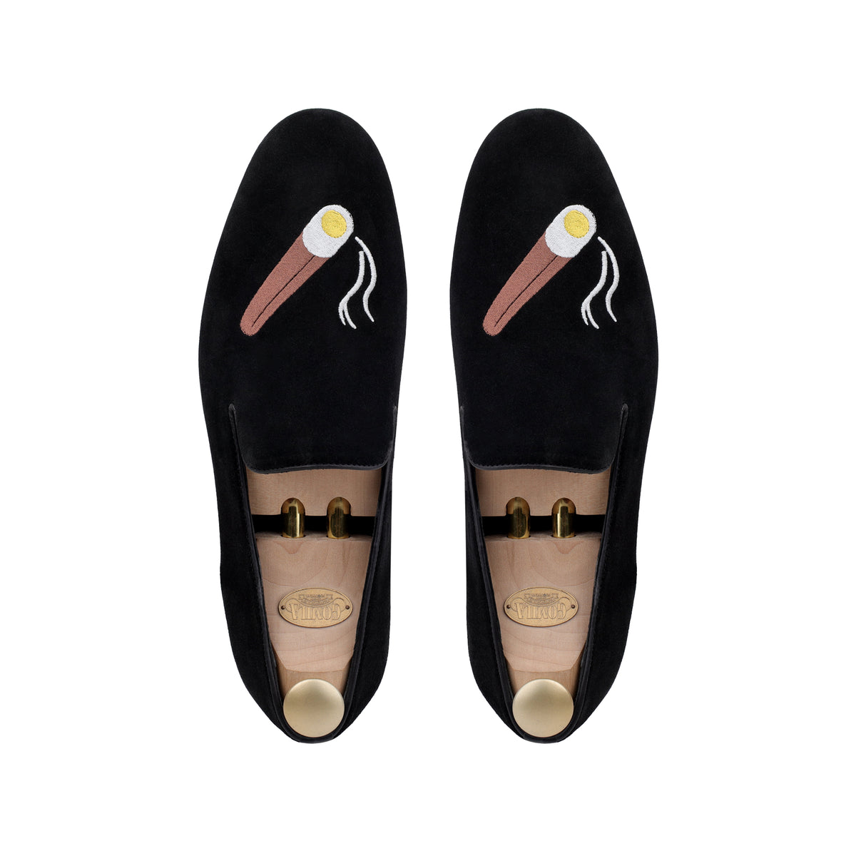 David - Men's Black Suede & Embroidery Loafer