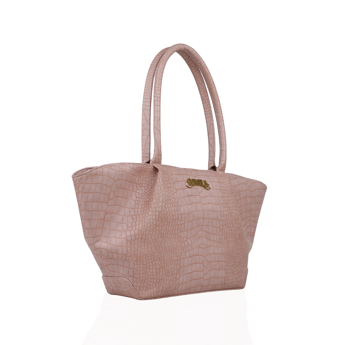 Luvra - Women's Pink Faux Crocodile Leather Bag