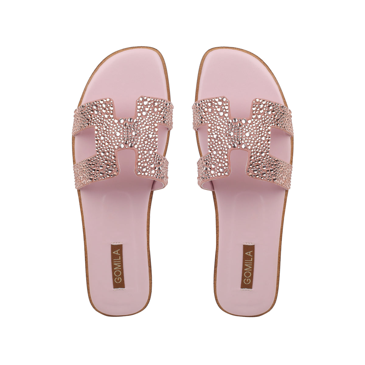 Sierra - Women's Rose Pink Rhinestone Slipper