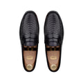 Knox - Men's Black Python Textured Calf Leather Driver Shoe