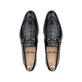 Heath - Men's Black Crocodile Printed Loafer