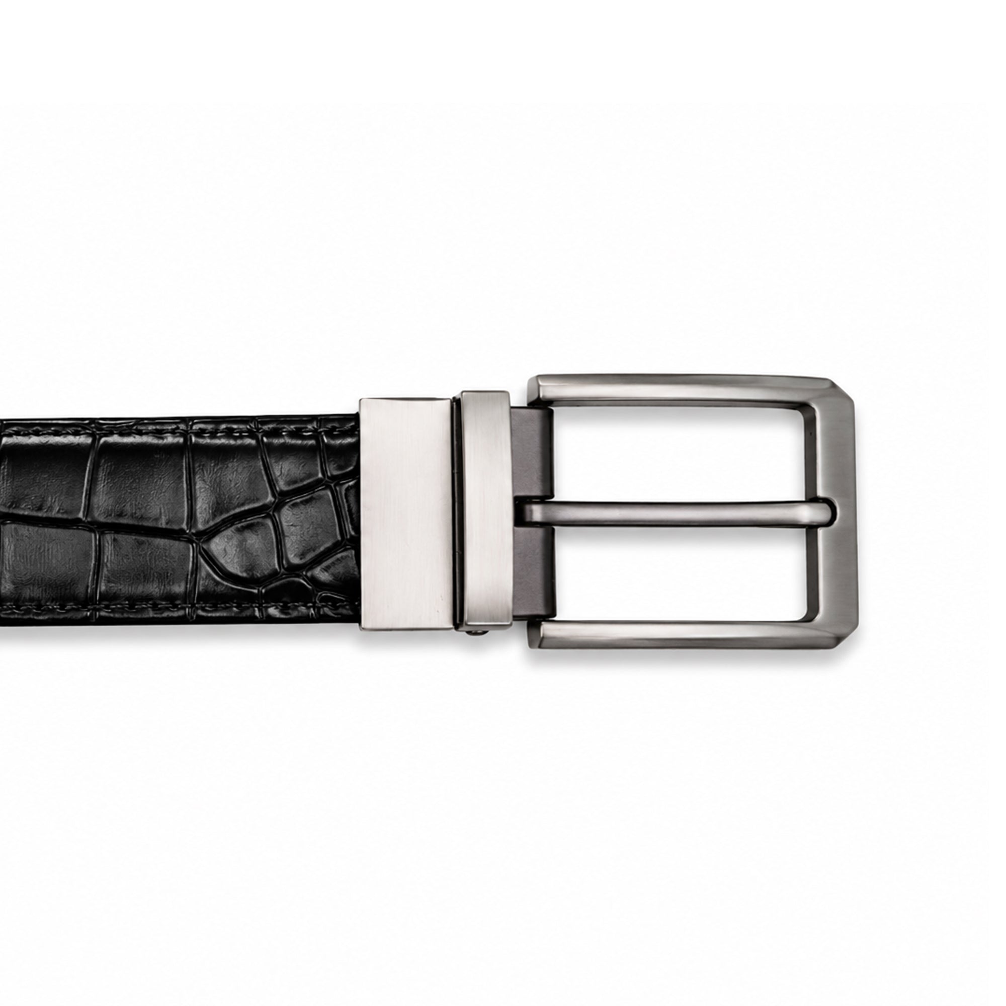 Orno - Men's Black & Dark Brown Double Sided Belt