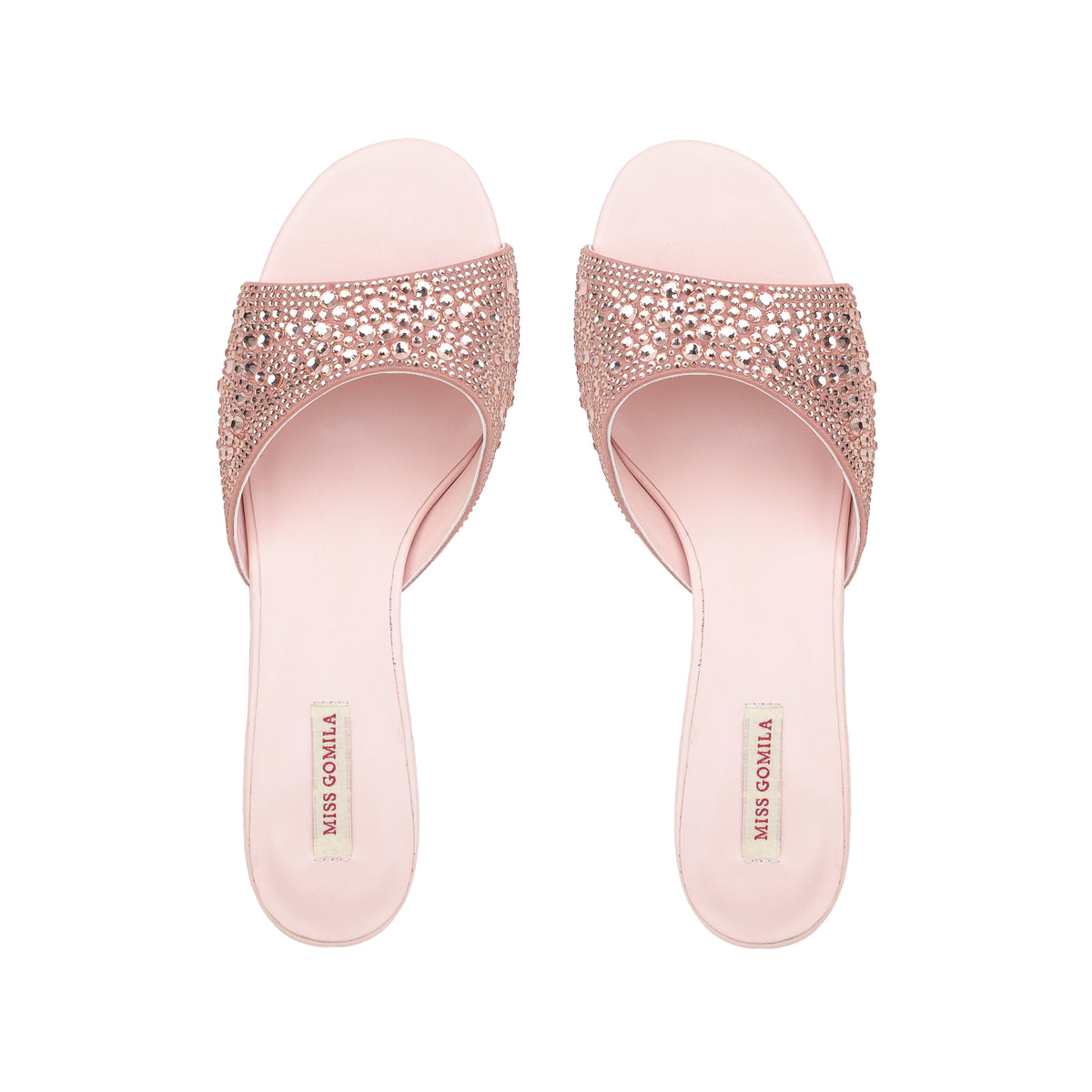 Ashley  - Women's Blush Pink Hand Set Crystals 50mm Heels