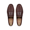 Knox - Men's Light Brown Check Textured Calf Leather Driver Shoe