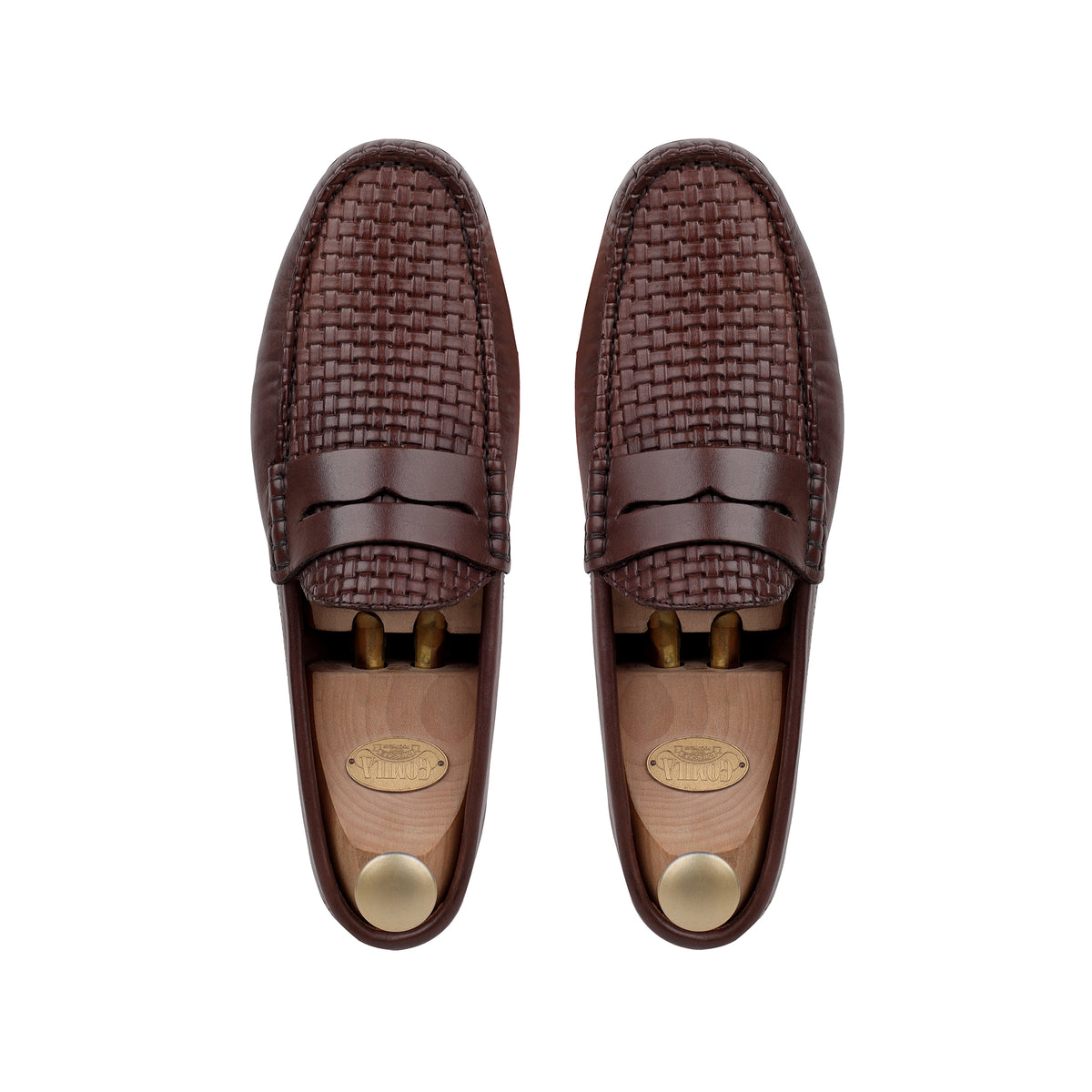 Knox - Men's Light Brown Check Textured Calf Leather Driver Shoe