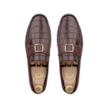 Jamie - Men's Light Brown Crocodile Textured & Calf Leather Driver