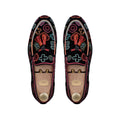 Clifford - Men's Black Suede Embroidery Goodyear Welted Bespoke Loafer