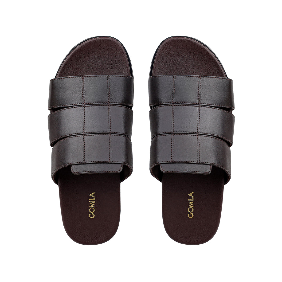 Cozyo - Men's Dark Brown Calf Leather Slipper