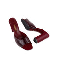 Lana - Women's Crocodile Print Oxblood Heels