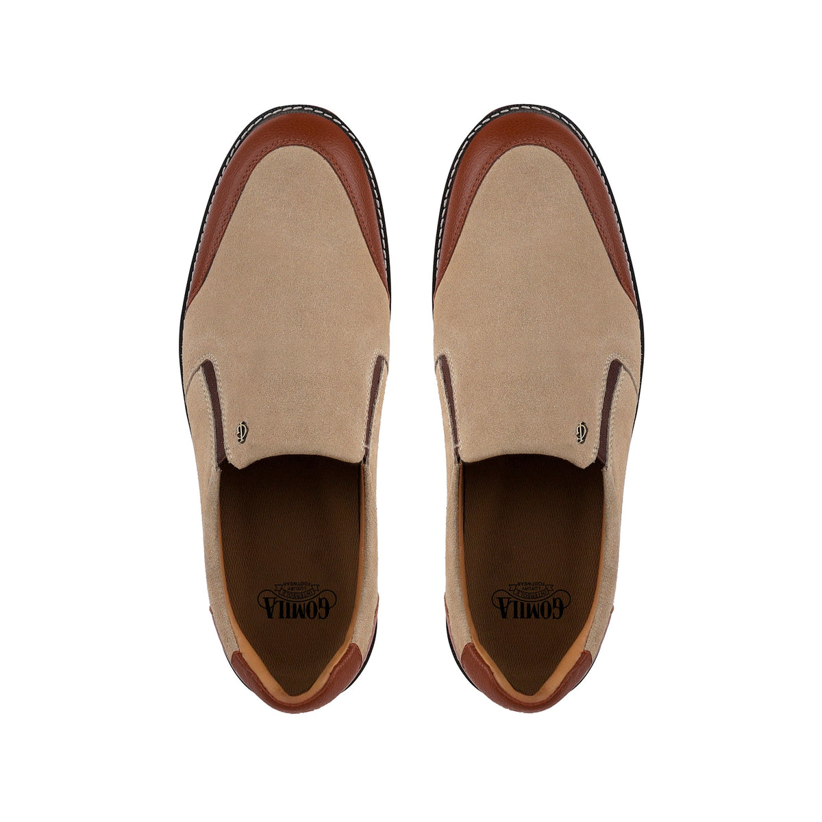 Amador - Men's Camel Brown Suede and Milled Leasther Sneaker