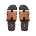 Cameron PRINTED - Men's Tan Calf Leather Slippers
