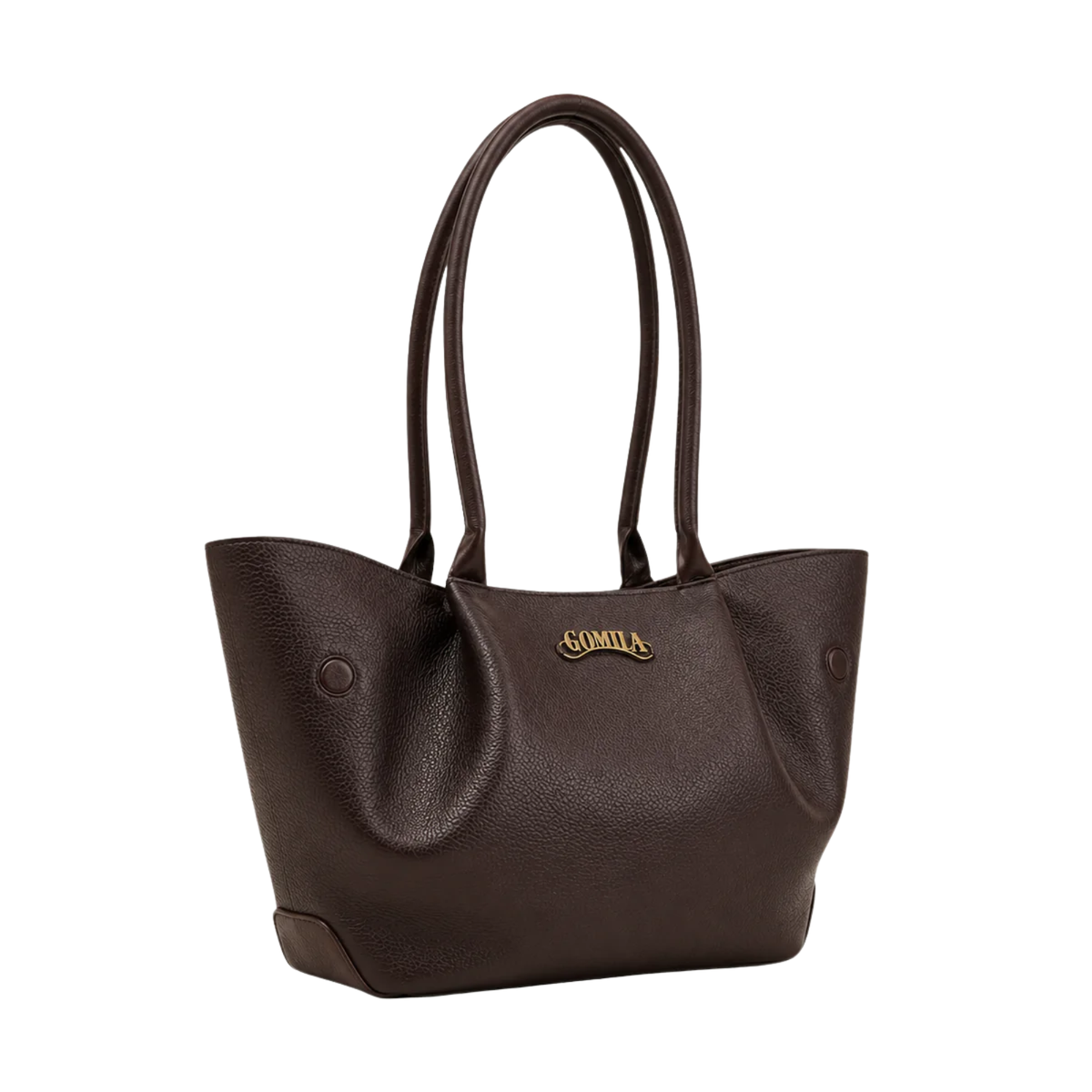 Avira - Dark Brown Pebble Grain Leather Hand Bag