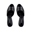 Elira - Women's Black Crocodile Print 90mm Heels