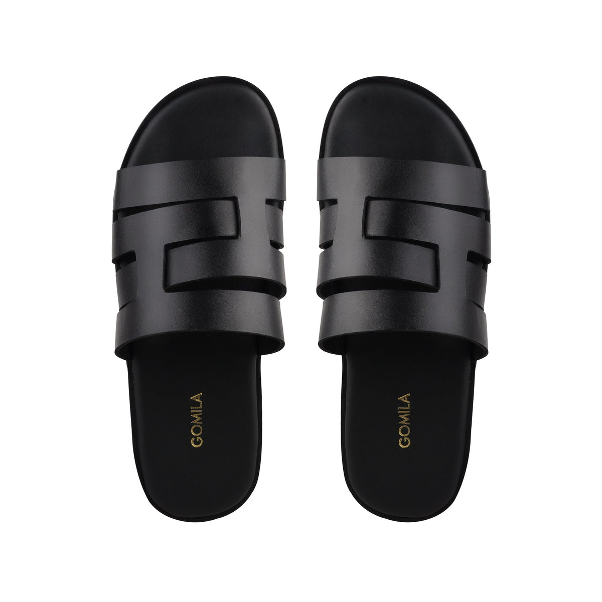 Caswell - Men's Black Calf Leather Slipper