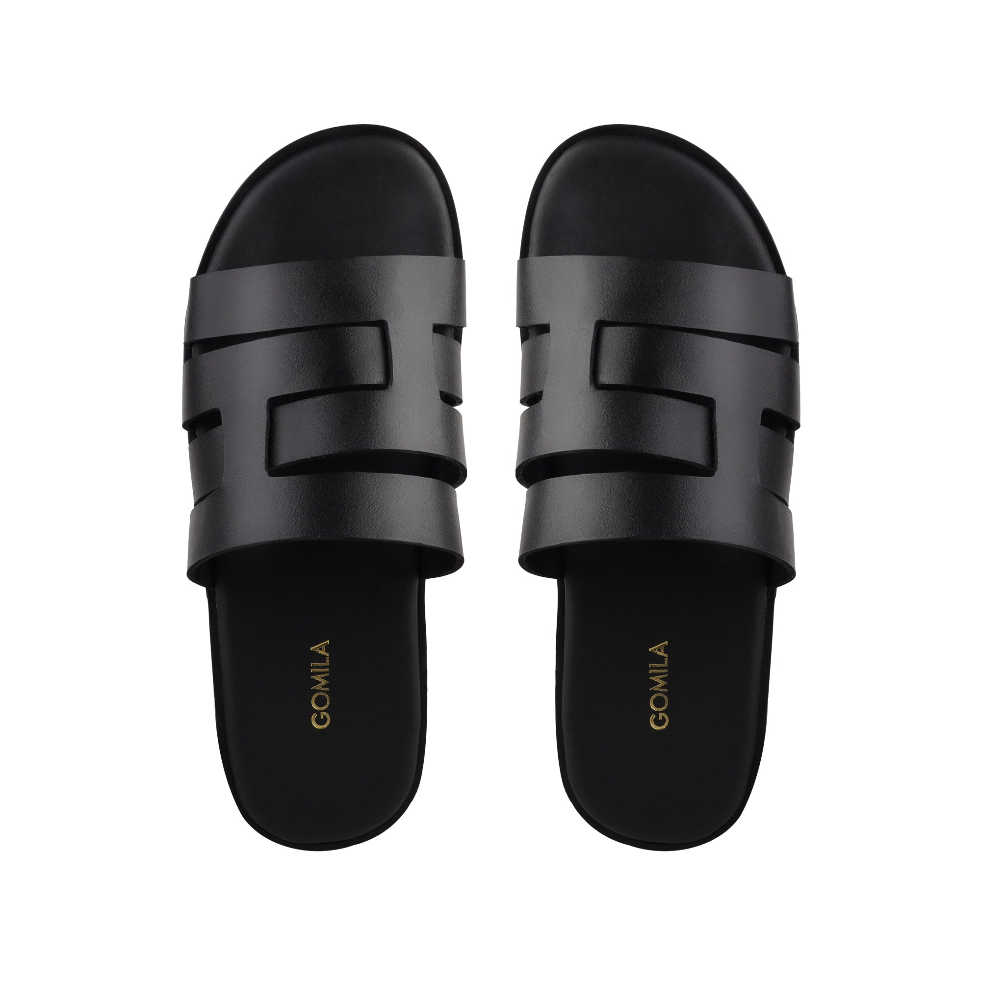 Caswell - Men's Black Calf Leather Slipper