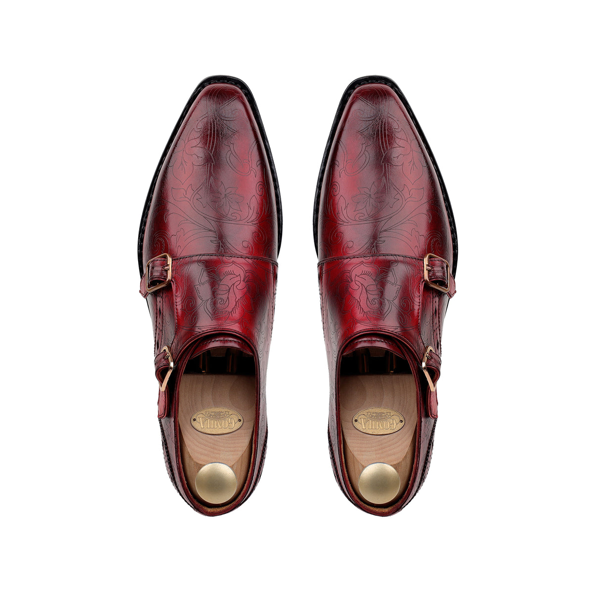 Clyde - Men's Oxblood Calf Leather Goodyear Welted Bespoke Double Monkstrap
